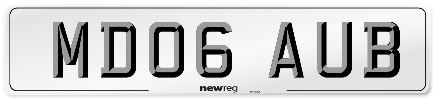 MD06 AUB Number Plate from New Reg